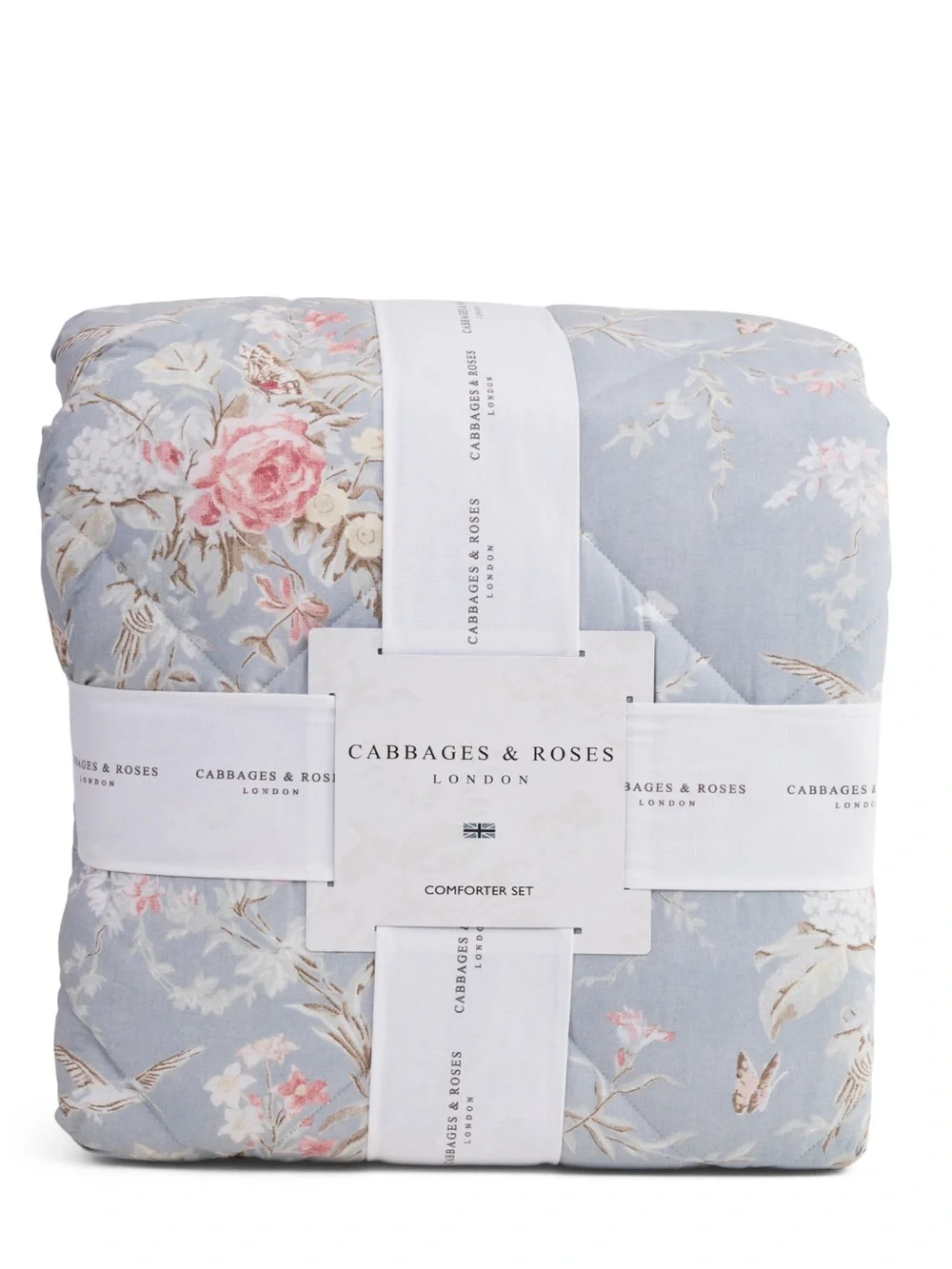 Cabbages & Roses Blue Floral Comforter Set